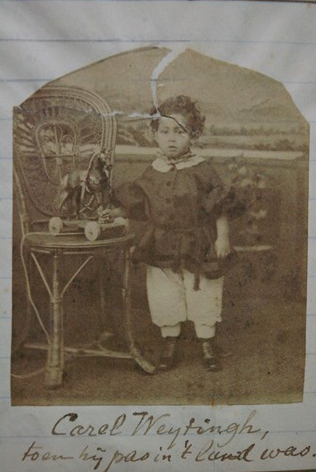 Carel Weijtingh as a boy, soon after his arrival in the Netherlands (ca. 1863?)